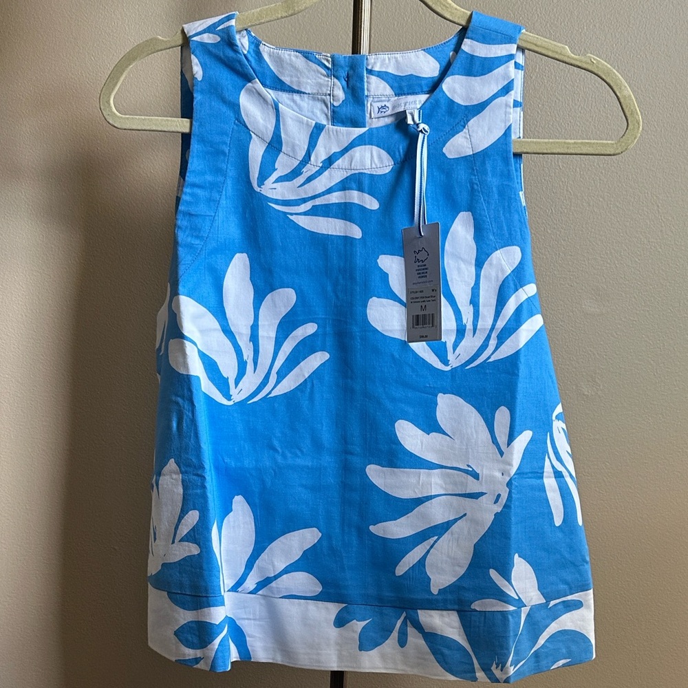 NWT Southern Tide Boat Blue Simone Leafy Luxe Tank